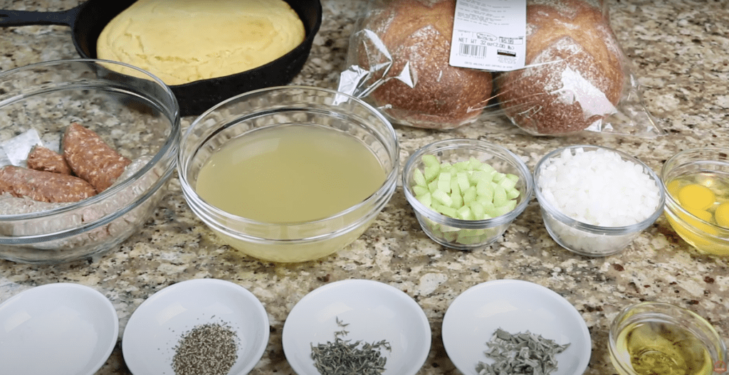 Ingredients for Cornbread dressing